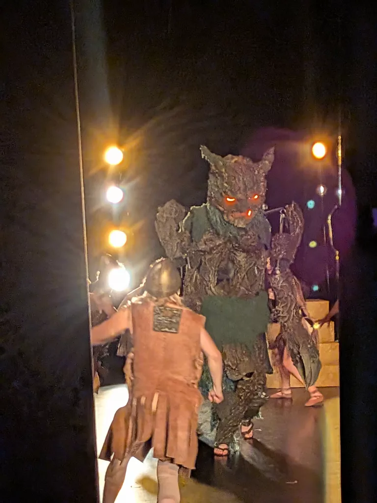 A scene from the show. Seen from the wings.