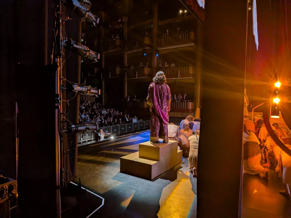 A scene from the show. Seen from the wings.
